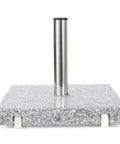 Mojave Outdoor Granite And Stainless Steel Umbrella Base Natural Grey Built To Last Heavy Duty 60 Pound Square Patio Stand For Outdoor Umbrellas Weather Resistant Secure Hold And Easy Assembly