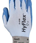 HyFlex Cut Resistant Work Gloves For Men And Women Blue XL 12 Pairs Ultra Lightweight With Bare Handed Feel And Tactility PU Coated