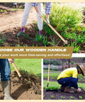 2 Pack 54 To 55 Inch Solid Wood Garden Tool Replacement Handles For Digging Fork Spade And Shovel Rake in use outdoors