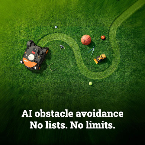 Top view of Landroid Vision Cloud 4WD Robot Lawn Mower No Perimeter Wire For One Acre With AI Obstacle Avoidance And RTK Cloud Navigation