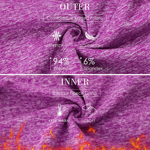 Women's Half Zip Fleece Sweatshirt With Kangaroo Pocket fabric details, Purple Rose, showing stretch and thermal fleece lining