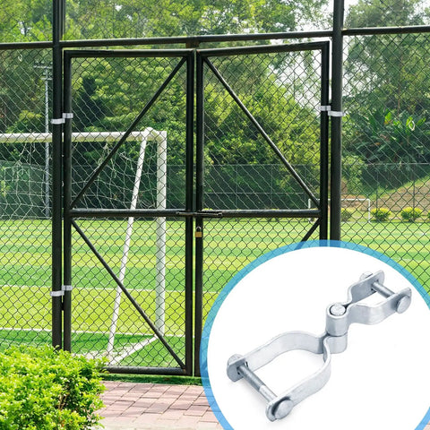 Installed 4 Pack Chain Link Fence Gate Hinges Set 2 3 8 Inch Post To 1 3 8 Inch Frame Heavy Duty Galvanized Steel Replacement Hinges