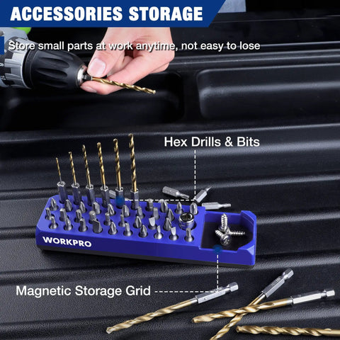 Magnetic Hex Bit Holder 39 Hole Organizer Tray With Powerful Magnetic Base And Storage Grid for tools in workshop