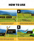 Four-step assembly guide for Portable Hammock Stand Hang Anywhere 106 By 42 Inches With 440 Pound Capacity Collapsible And Lightweight