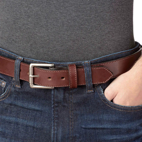 Mens Leather Belt For Work Casual And Dress 1.50 Inch Wide Brown Belt For Jeans Trousers And Slacks Durable Everyday Wear Perfect Fit For Any Outfit Built To Last All Day Comfort
