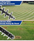 16 Inch Dethatcher And Scarifier For Lawn, Electric Walk Behind Tool With 15 Amp Copper Motor, dual roller detail