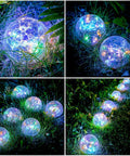 4 Pack Solar Globe Lights Outdoor Waterproof LED Cracked Glass Orbs For Pathways Walkways Garden Yard And Lawn Decoration