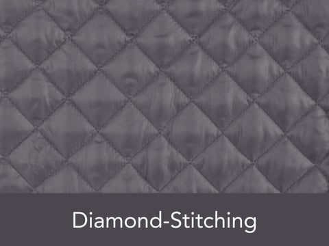 Close-up of slate color quilted fabric with diamond stitching for Bread Maker Cover With Quilted Protection, Dust And Stain Resistant.