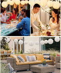 80 Piece White Paper Lanterns Set For Ceiling Hanging Decor Five Sizes From 4 Inch To 12 Inch Perfect For Weddings Baby Showers Birthdays