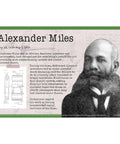 Image of Alexander Miles from Eight Black History Inventors Posters Set for Classrooms 12 X 18 Inches Each Made in USA.
