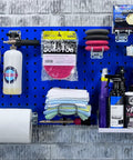 LocBoard Kit Pair Of 18 In By 36 In Stainless Steel Pegboards In Blue Hidden Mounting Hardware with various tools hanging