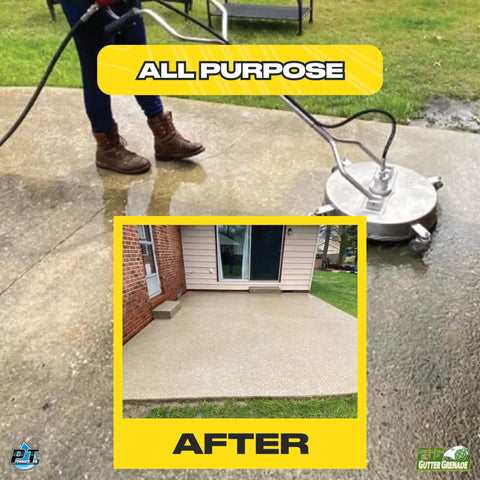 Top Shelf House Wash Surfactant For Exterior Siding And Roof Cleaning With Stable Bleach Additive Mix, Heavy Duty Soft Wash Soap For Concrete Driveways And Brick Facades, Half Gallon Jug used to clean patio surface.