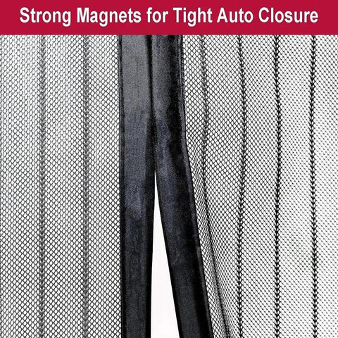 Close-up of Magnetic Screen Door With Full Frame Velcro Auto Close 26 Strong Magnets Fits Doors Up To 36 By 98 Inches Keeps Bugs Out