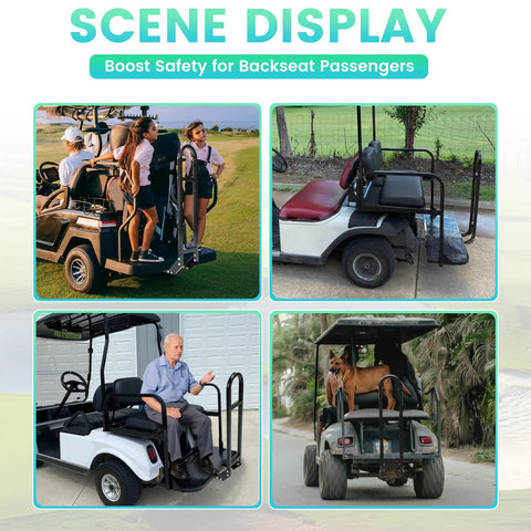 Universal Golf Cart Rear Seat Grab Bar And Safety Rail Handle For EZGO Club Car Yamaha TXT DS Fits Most Models, scene display