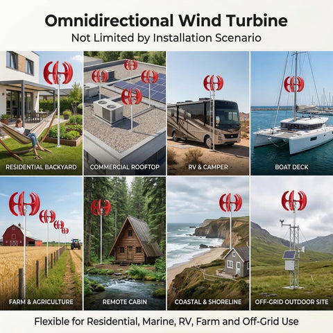 1000W Vertical Axis Wind Turbine Generator 12 Volt And 24 Volt for residential, commercial, marine, and off-grid use