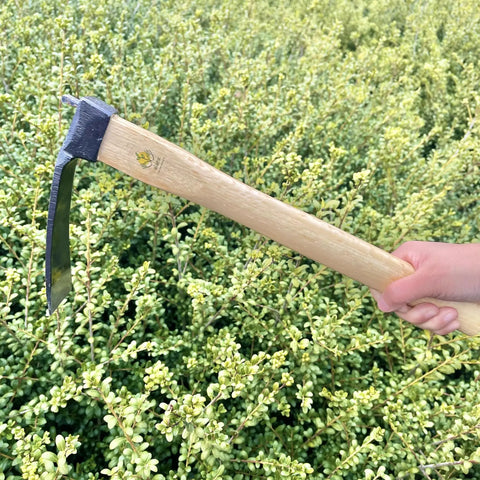 14 Inch Tough As Nails Narrow Hoe With Oak Wood Handle Japanese Carbon Steel Garden Tool For Digging Weeding And Planting
