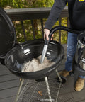 Using HEPA Cartridge Filter For Ash Vacuum - Dry Ash Filtration in grill, showing ease of cleanup with ash vacuum nozzle