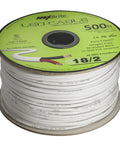 500 Foot 18 AWG Low Voltage LED Cable 2 Conductor White In Wall Speaker Wire UL Listed Class 2 Certified Oxygen Free Copper spool