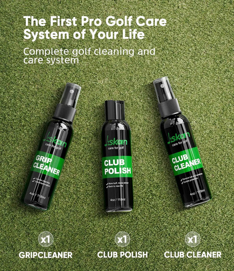 Complete Golf Care Kit System with Grip Cleaner Club Cleaner Club Polish Essentials