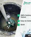 Mighty-Mate Submersible Sump Pump 1/3 Hp With Auto Float Switch submerged with cast iron housing in concrete sump pit