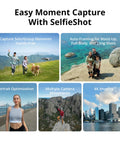Neo 2 Fly More Combo Drone capturing diverse solo and group moments with SelfieShot features and landscape shots.