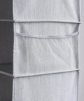 Hella Versatile Hanging Closet Organizers, 10 Pack Convertible Storage Shelves with mesh pocket detail in gray.