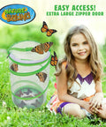 Butterfly Growing Kit For Kids Hands On Live Caterpillars To Butterflies Project With Green Pop Up Enclosure outdoors