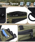 Dope Hip Quiver For Arrows With 3 Tube Holder And Slim Side Pockets, D Loop Ring, Army Green archery gear details