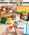 Beginner Crochet Kit 6 Piece Amigurumi Animal Family Starter Set With Step By Step Video Tutorials And Forty Percent Extra Yarn