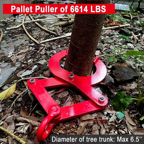 Heavy Duty Pallet Puller Clamp With 6614 Lbs Capacity Steel Single Scissor Grabber For Pulling Pallets Wood And More Extra Wide 8 Inch Jaw Opening Fast Offloading And Safer Handling, red steel clamp on trunk