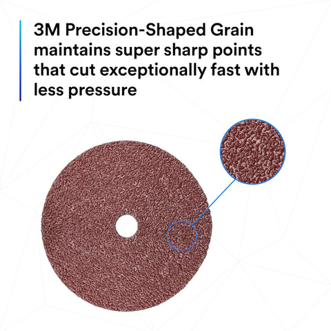 Cubitron II 982C Fibre Disc 36 Plus Grade Coated Ceramic Brown 7 Inch By 7/8 Inch textured surface detail