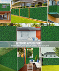 Artificial Boxwood Roll Panels 48x120 Inches Cover 40 Sq Ft UV Resistant Faux Ivy Leaves Privacy Fence Screen DIY Friendly