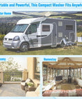 Gotta Love This Ultra Compact Portable Twin Tub Washer Straight Up Silver Ion Deep Clean 18 Pound Laundry Spinner Combo Built For Dorms Apartments And Rv Homes Easy Setup Blue featured in a motor home, balcony, and homestay.