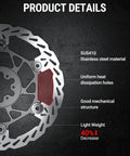 Beefy 220mm Front Disc Brake Rotor With 6-Hole Mount 2.3mm Thick Stainless Steel And Aircraft Aluminum Core For MTB E Bike Use Fits Talaria Sting MX3 MX4 Sur Ron Light Bee X LBX Segway X160 X260 Front, showing material details and structure.