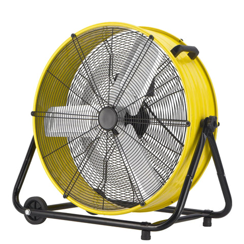 24 Inch High Velocity Drum Floor Fan With 8800 CFM For Garage, Warehouse, Workshop, Factory Or Gym, Heavy Duty Industrial Air Power
