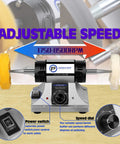 Jewelry Polisher And Buffing Machine With Adjustable Variable Speed Bench Grinder For Jewelry Making And Metal Finishing, Lightweight, Workshop-Ready Tabletop Polisher, Includes 6 Cloth Wheels, 2 Abrasive Fiber Wheels, Safety Glass, Polish Compound