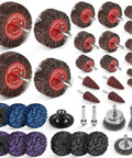 35 Piece Flap Sanding Kit, Pro Grade, With One Quarter Inch Shank For Drill And Die Grinder displayed with all components