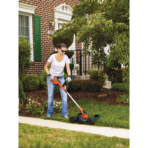 Person using 3 In 1 Cordless Weed Eater Lawn Edger And Lawn Mower With Two Batteries And Charger 12 Inch Battery Powered String Trimmer