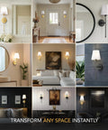 Modern Wireless Wall Sconces Set Of Two in various living spaces, showcasing stylish gold design and functional lighting.