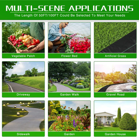 Heavy Duty Weed Barrier Landscape Fabric 2.6 Ft By 100 Ft Thick Garden Blocker Cloth Weed Mats multi-scene applications