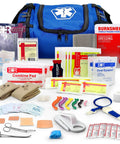 Blue Amazon First Responder II trauma first aid kit bag with tools, gauze, bandages, gloves