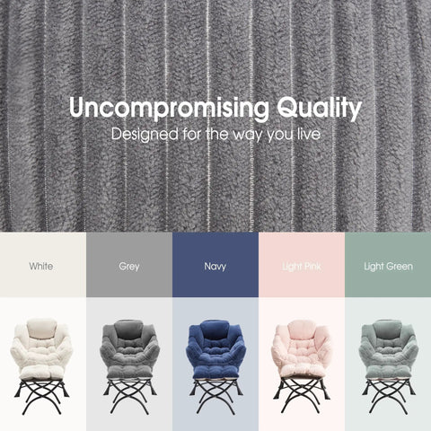 Cozy Lazy Chair With Ottoman For Chillin And Reading color options with gray corduroy, showcasing ultra comfy lounge seat