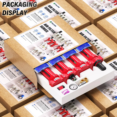 Packaging of Half Inch NPT Air Drying System With Four Stage Filtration Desiccant Dryer And Regulator For Pneumatic Lines