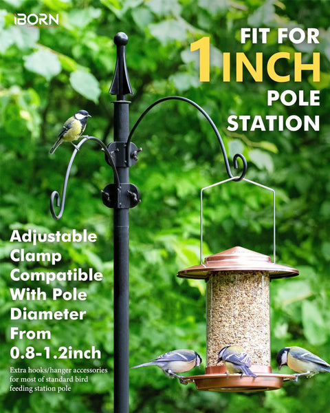 Heavy Duty 12.2 Inch Metal Bird Feeder Hooks For 1 Inch Poles Outdoor Hanging Station Kit Extra Hooks For Hummingbird Feeders And Plant Hangers Pack Of 2