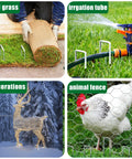 Bulk 500 Pack 6 Inch Galvanized Landscape Staples Garden Stakes Pro Grade Heavy Duty Anti Rust Ground Pins shown in various uses