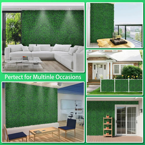 Lifelike Artificial Greenery Wall Roll 48 By 120 Inches Privacy Screen For Indoor And Outdoor Use UV Resistant Faux Ivy Leaves