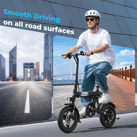 Electric Bike For Adults And Teens With A 500W Peak Motor, Lightweight Foldable Ebike, 20 MPH Top Speed, 25 Mile Range With Pedal Assist, Embedded Battery, Easy Fold Design, Ready For Commuting And Weekend Rides on city road
