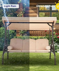 All Weather Outdoor Porch Swing with Stand and Adjustable Canopy Converts to Bed 2 in 1 Convertible Patio Swing outdoors in sun and rain