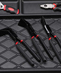 Three Piece Hand Seamer Sheet Metal Tool Set For Straight 45 Degree And 90 Degree Bends, black and red durable pliers on tray