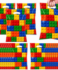 Pack Of Thirty Building Block Favor Bags With Reinforced Handles For Kids Treats And Candy Hella Festive Party Goodies Stash Solid Birthday Supplies And Dope Little Gift Pouches For Every Shindig displayed with vibrant colors and sturdy handles.